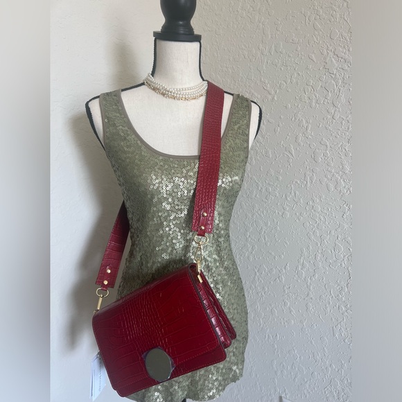 RARE AUTHENTIC MAISON HÉRITAGE COW LEATHER RED CROSSBODY PURSE ❤️ NWT !!! - Picture 10 of 15